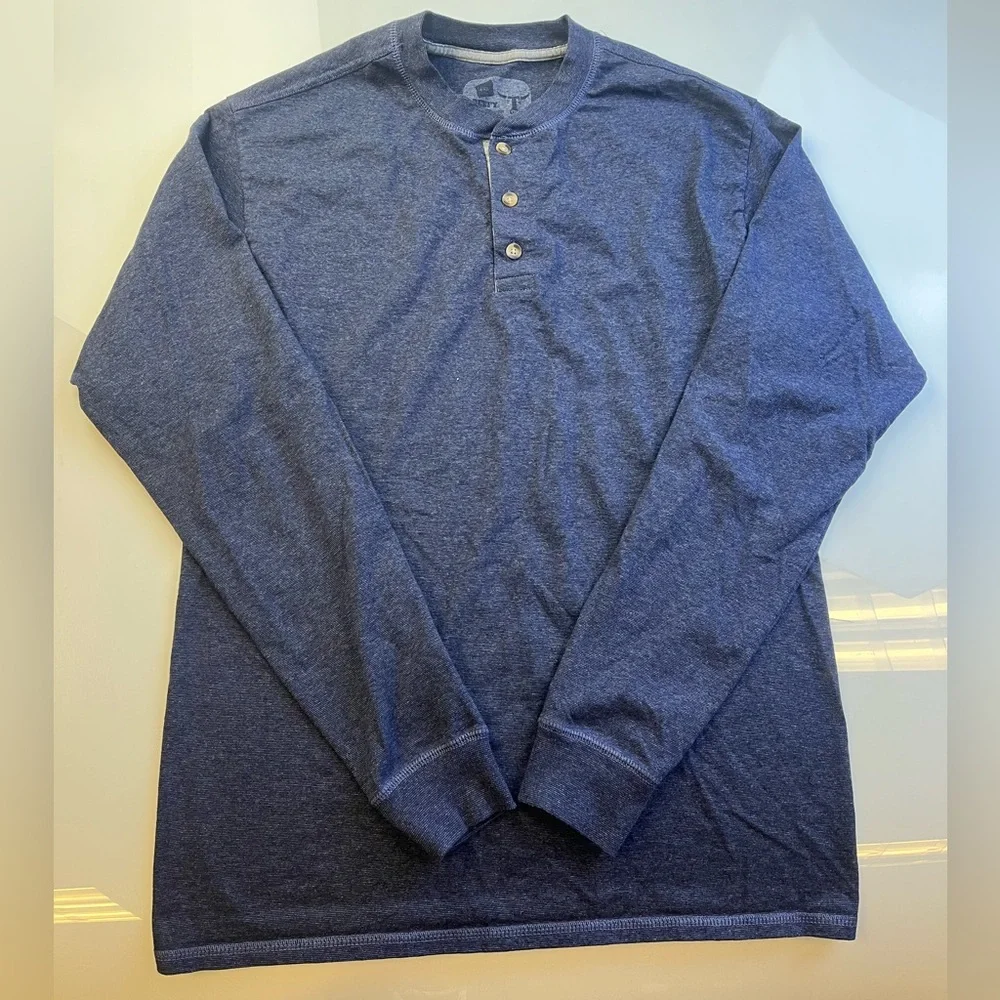 Hanes Beefy Henley long sleeve tee r50-18 - Picture 1 of 3